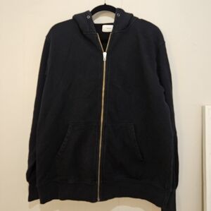 JOAH BROWN OVERSIZED ZIP HOODIE BLACK